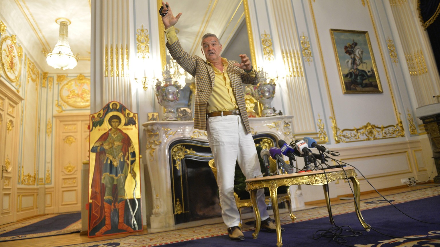 Gigi Becali - press conference PK Pressekonferenz - Bucharest- Romania - 19/07/2017 Gigi Becali(59), owner of romanian football club FC FCSB Bucharest (Steaua Bucharest the old name) during a press co ...