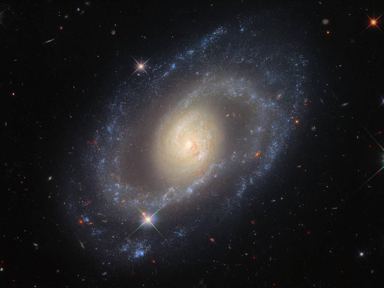This image from the NASA/ESA Hubble Space Telescope features the spiral galaxy Mrk (Markarian) 1337, which is roughly 120 million light-years away from Earth in the constellation Virgo.
https://www.na ...