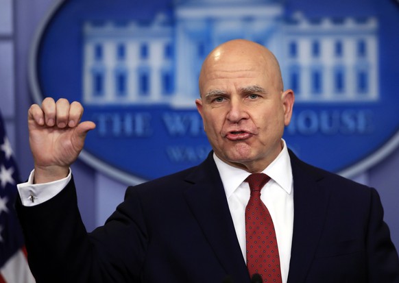 National Security Adviser H.R. McMaster, speaks to reporters during the daily press briefing in the Brady press briefing room at the White House, in Washington, Tuesday, Jan. 23, 2018. (AP Photo/Manue ...