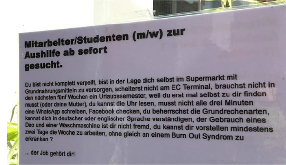 Lustige Jobinserate