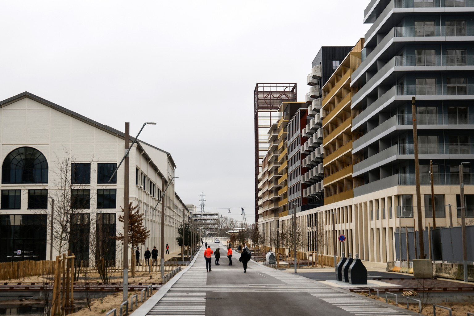 epa11188426 A general view of buildings at the Paris 2024 Olympic village on its inauguration day in Saint-Denis, northern Paris, France, 29 February 2024. The village, constructed on a 52-hectare sit ...