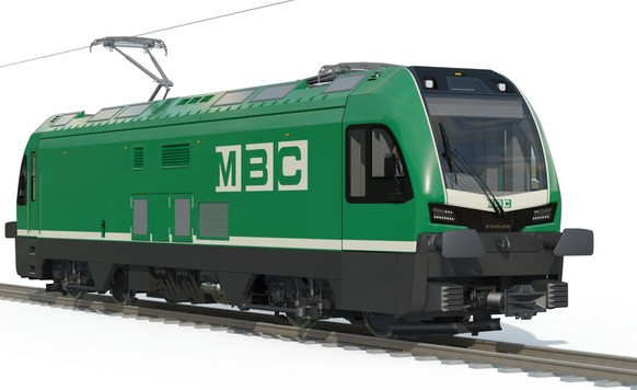 Hybride Meterspur-Lokomotive von Stadler für die Westschweizer MBC.