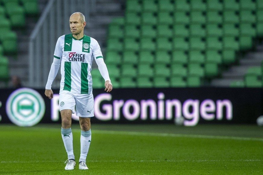 GRONINGEN, Hitachi Capital Mobility Stadium, 18-10-2020 , season 2020 / 2021 , Dutch Eredivisie. Final result 0-0, FC Groningen player Arjen Robben during the match Groningen - Utrecht Groningen - Utr ...