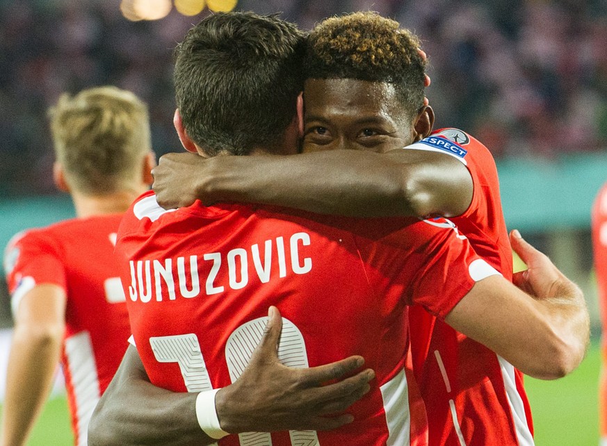 In der Bundesliga Gegner, bei Österreich Leistungsträger: Junuzovic und Alaba.