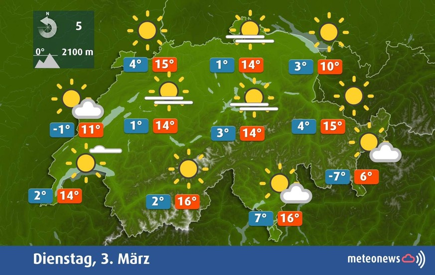 wetterprognose, 3. märz 2026 schweiz
