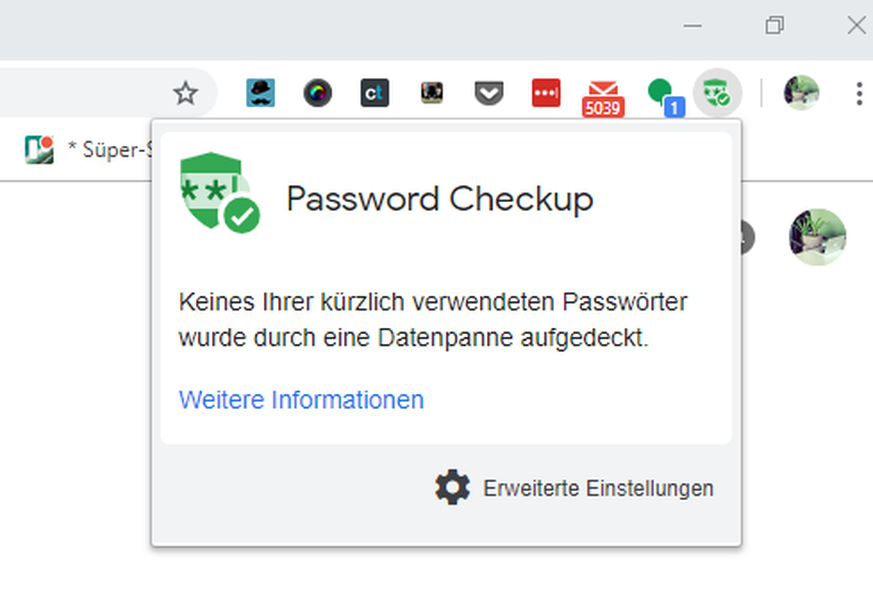 Die in Zürich entwickelte Chrome-Erweiterung «Password Checkup» prüft laufend, ob deine Passwörter noch sicher sind.
