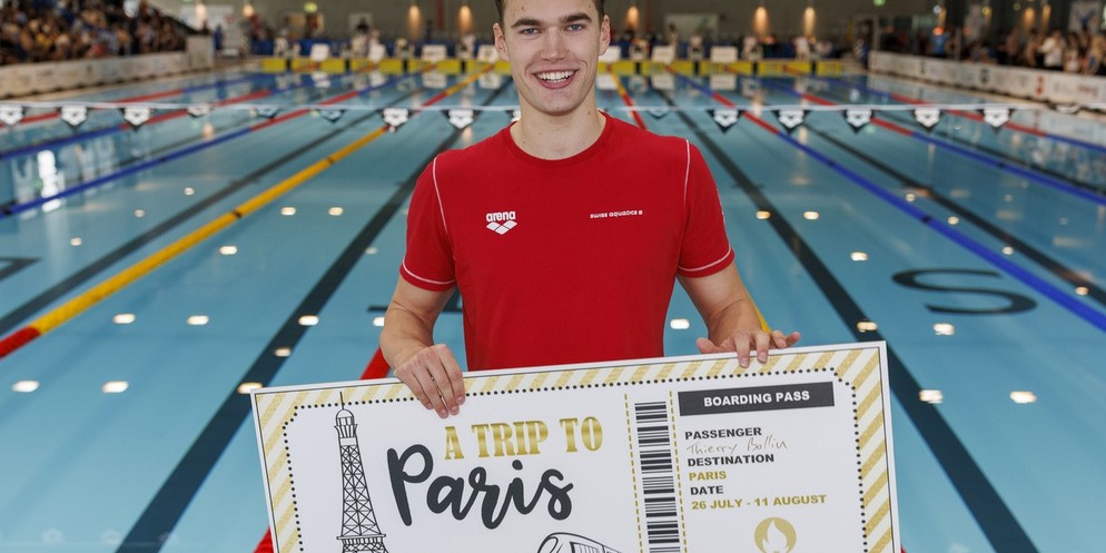 Thierry Bollin ist überwältigt, als er letzten Sonntag realisiert, dass er an die Olympischen Spiele nach Paris darf. Der Berner Schwimmer schafft die Qualifikation. Wir besuchen den 24-Jährigen im Tr ...