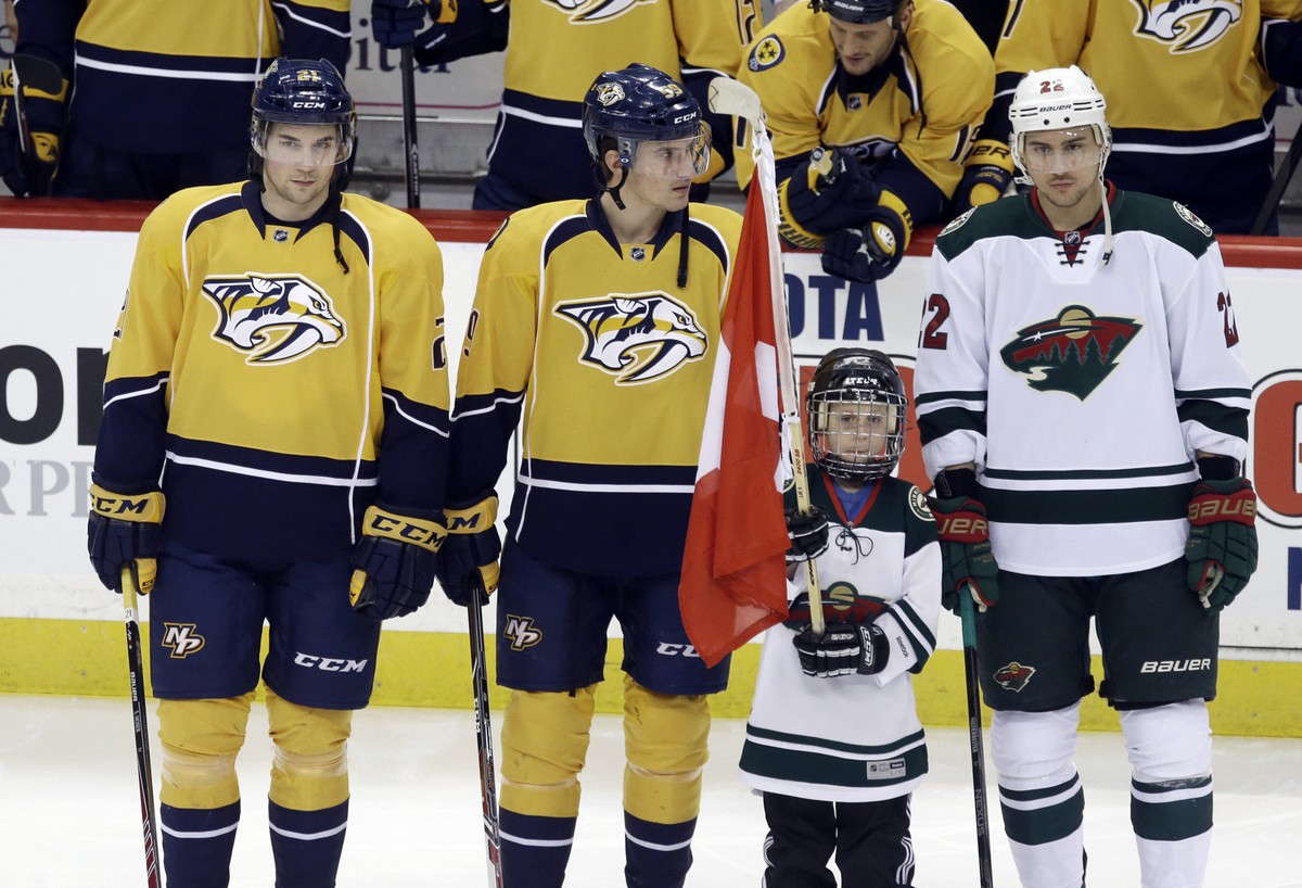 Noch brechen die Schweizer Söldner (im Bild Roman Josi und Nino Niederreiter) in der NHL keine Rekorde.