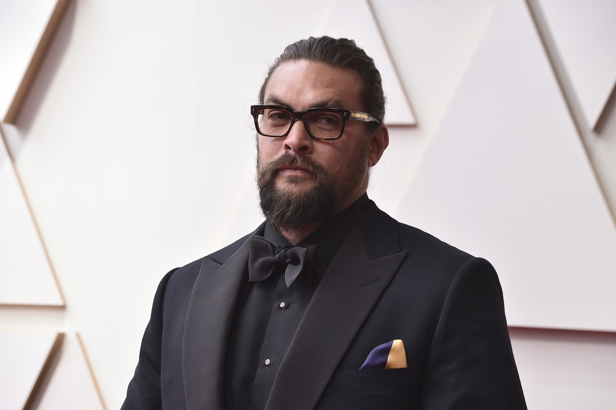 Jason Momoa arrives at the Oscars on Sunday, March 27, 2022, at the Dolby Theatre in Los Angeles. (Photo by Jordan Strauss/Invision/AP)
Jason Momoa