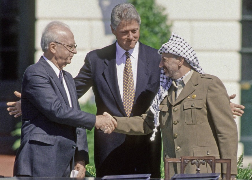 Sept. 6, 2015 - Washington, District of Columbia, United States of America - Washington, DC. 9-13-1993.President William Jefferson Clinton hosts the signing of the Oslo Peace accords. Prime Minister Y ...