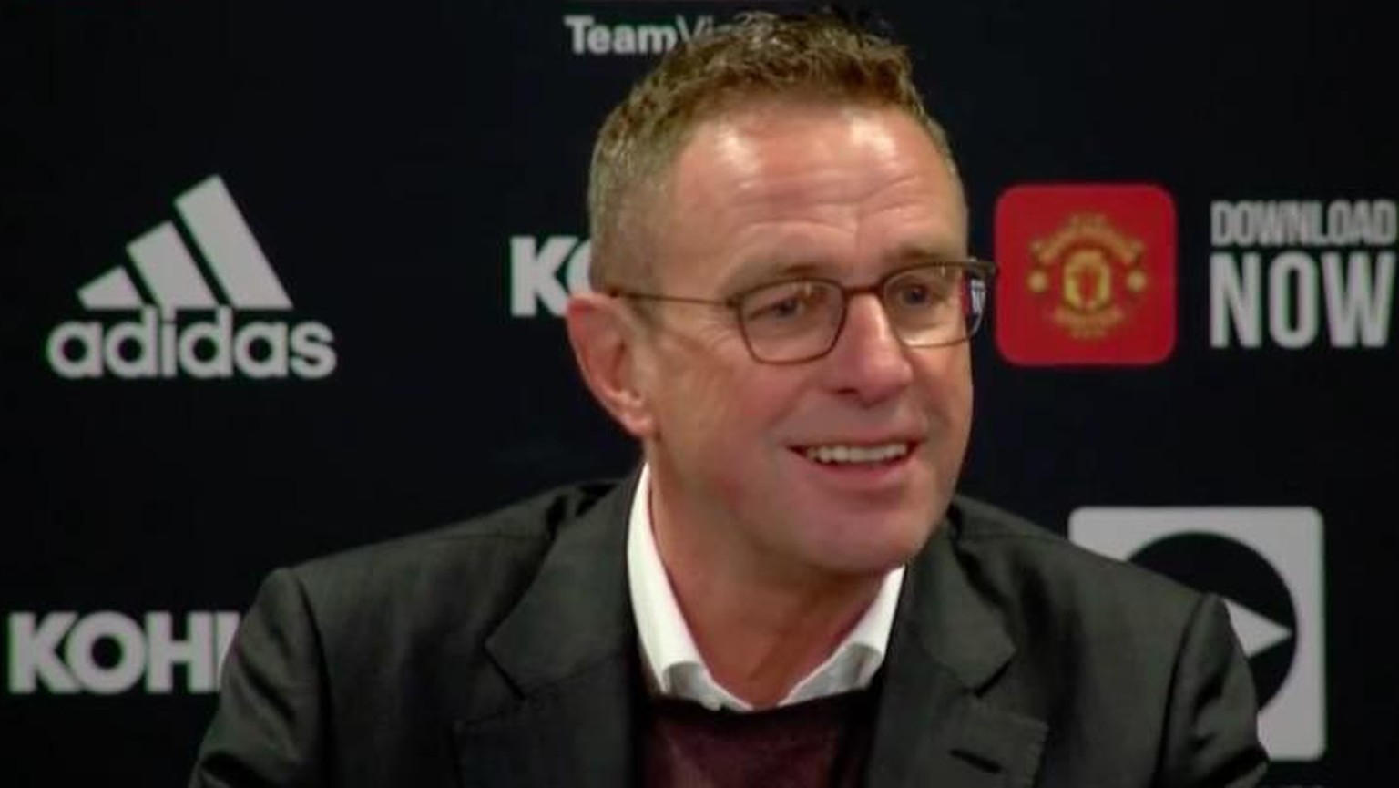 Gut drauf: Ralf Rangnick im Old Trafford.