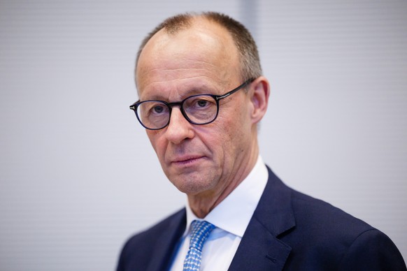 epa11985622 Chairman of the Christian Democratic Union (CDU) party and faction Friedrich Merz looks on prior to a parliamentary group meeting in Berlin, Germany, 24 March 2025. EPA/CLEMENS BILAN