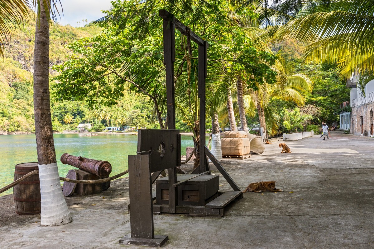 Wallilabou Anchorage - sets of Pirates of the Caribbean at Wallilabou Bay, Saint Vincent and the Grenadines, Wallilabou Bay, Saint Vincent and the Grenadines - December 19, 2018: Sets of Pirates of th ...