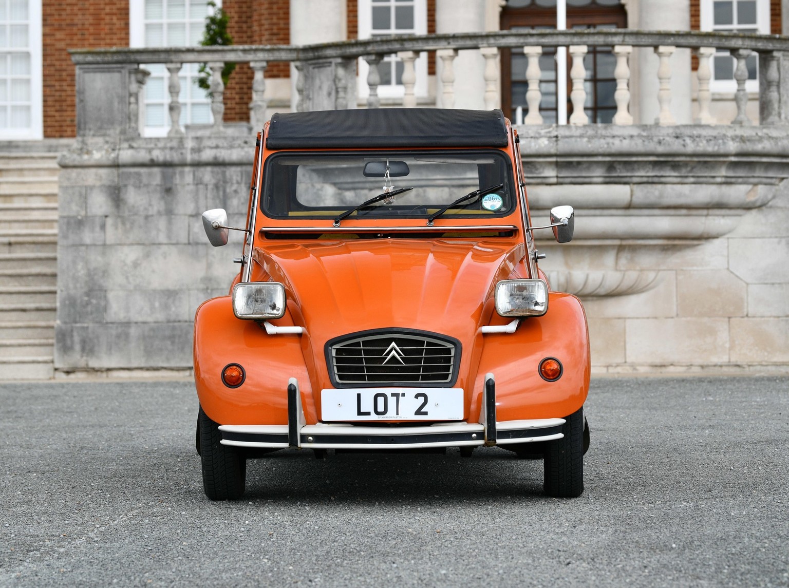 Including the cherished registration number &#039;LOT 2&#039;
1984 Citroën 2CV6 Saloon
Estimate: CHF 27’000 - CHF 38’000
https://cars.bonhams.com/auction/30544/lot/102/1984-citroen-2cv6-saloon-chassis ...