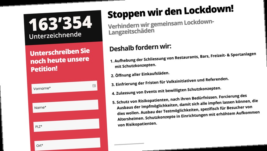 Wie viele echte Menschen haben die Online-Petition tatsächlich unterzeichnet? Die Zahl könnte tiefer sein als die angegebenen gut 170'000 (Stand: Mittwoch, 12 Uhr).