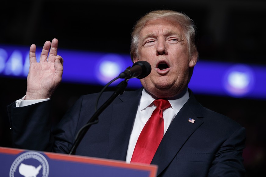 FILE - In this Thursday, Dec. 15, 2016, file photo, President-elect Donald Trump speaks during a rally at the Giant Center in Hershey, Pa. Trump&#039;s closest advisers see Democrats&#039; complaints  ...