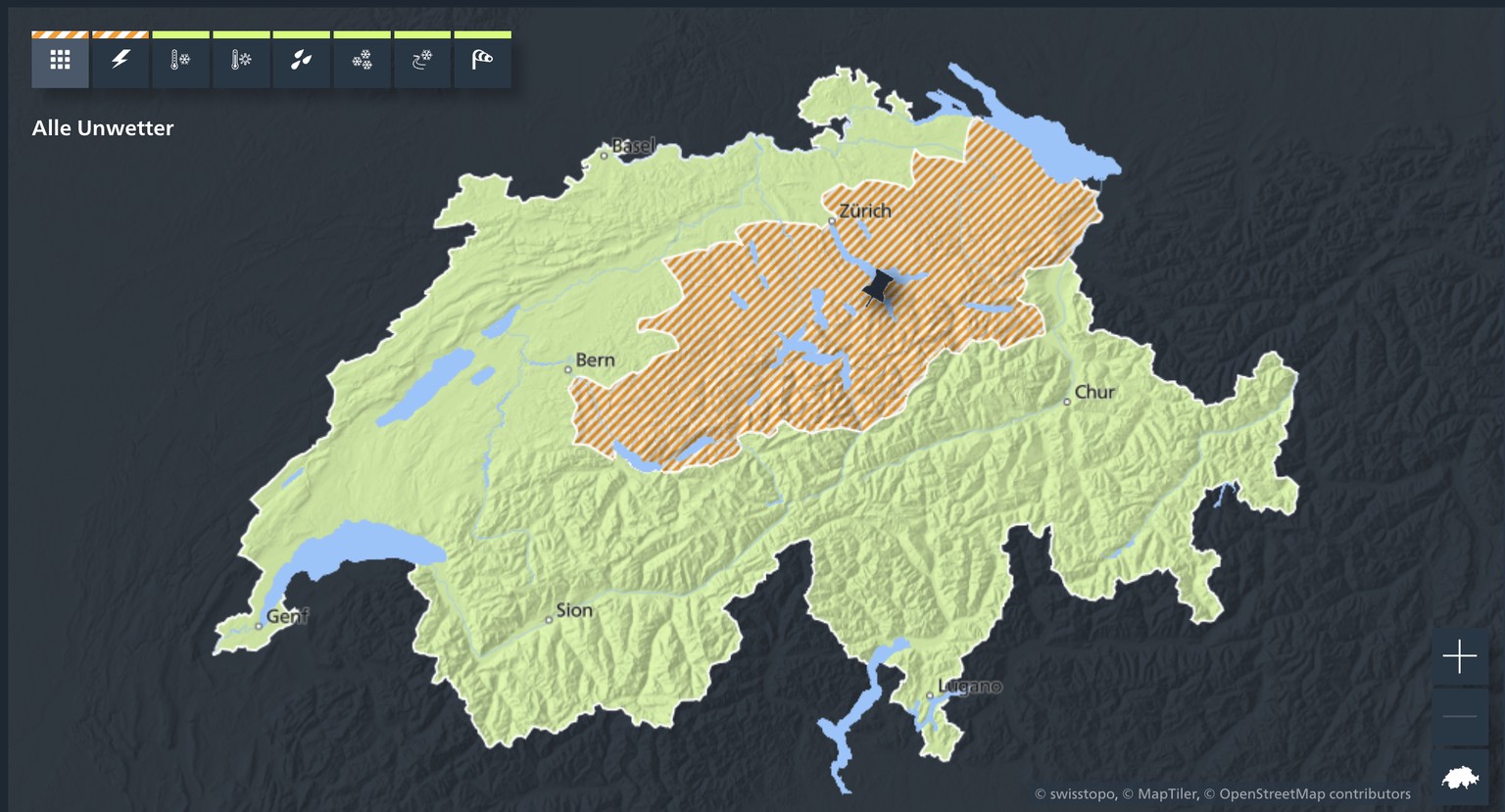 Wetter Schweiz: Der Bund warnt vor heftigen Gewittern.