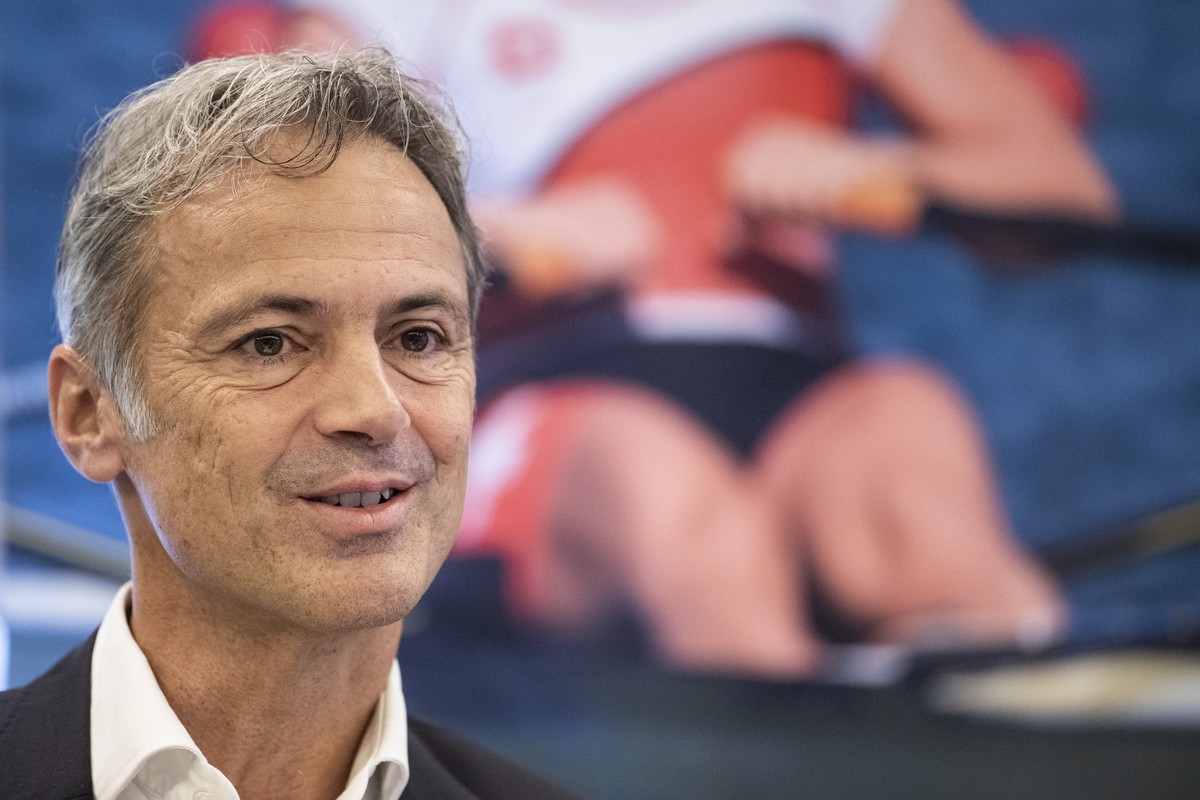 Roger Schnegg, Direktor von Swiss Olympic spricht anlaesslich des traditionellen Mediengespraech von Swiss Olympic ueber die Olympischen Jugendspiele 2020 in Lausanne, Olympische Spiele 2020 in Tokio  ...