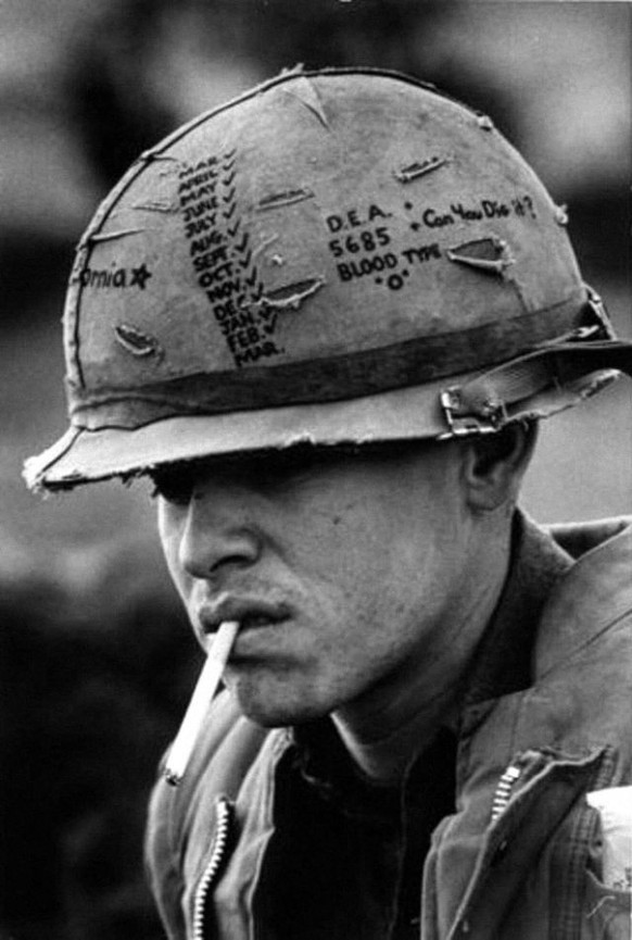 Vietnam helmet art helmet slogans helmet graffiti 
https://www.warhistoryonline.com/vietnam-war/helmet-art-of-the-vietnam-war.html