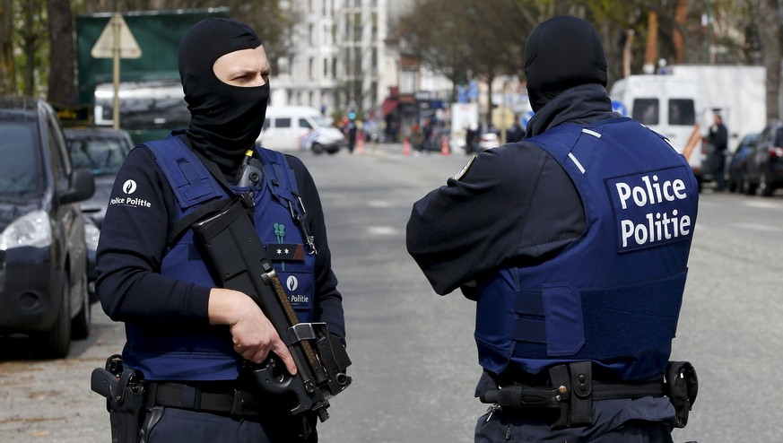 Razzia der belgischen Polizei in Etterbeek bei Brüssel.<br data-editable="remove">