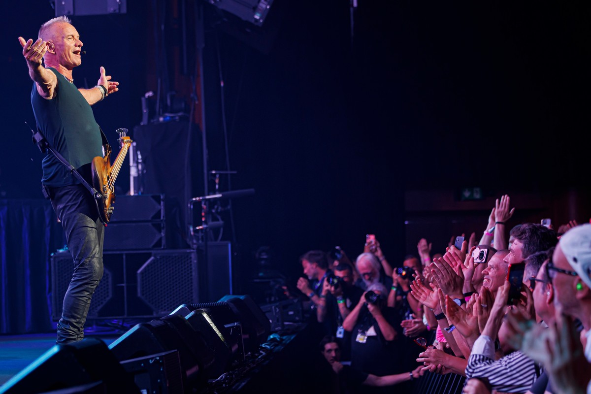 British singer Sting performs on the Stravinski stage during the 60th Montreux Jazz Festival in Montreux, Switzerland, Saturday, July 4, 2026. (Valentin Flauraud/Keystone via AP)
Switzerland Montreux  ...
