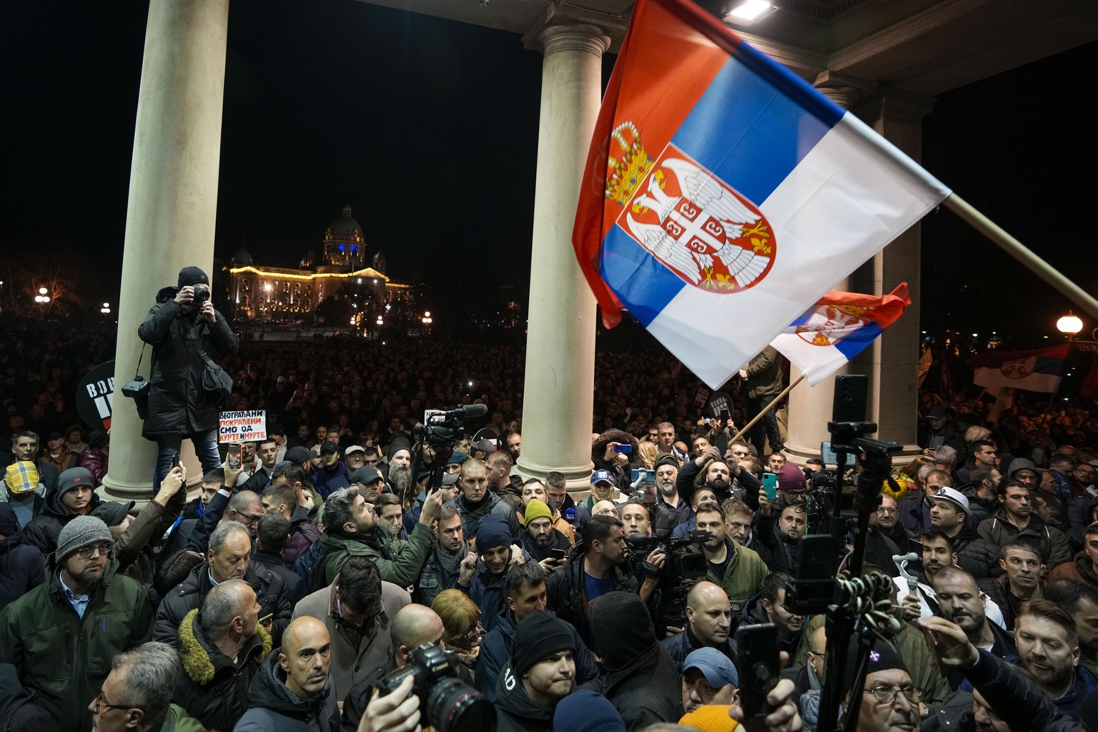 Opposition supporters protest in front of the capital&#039;s city council building in protest of what election observers said were widespread vote irregularities during a general election last weekend ...
