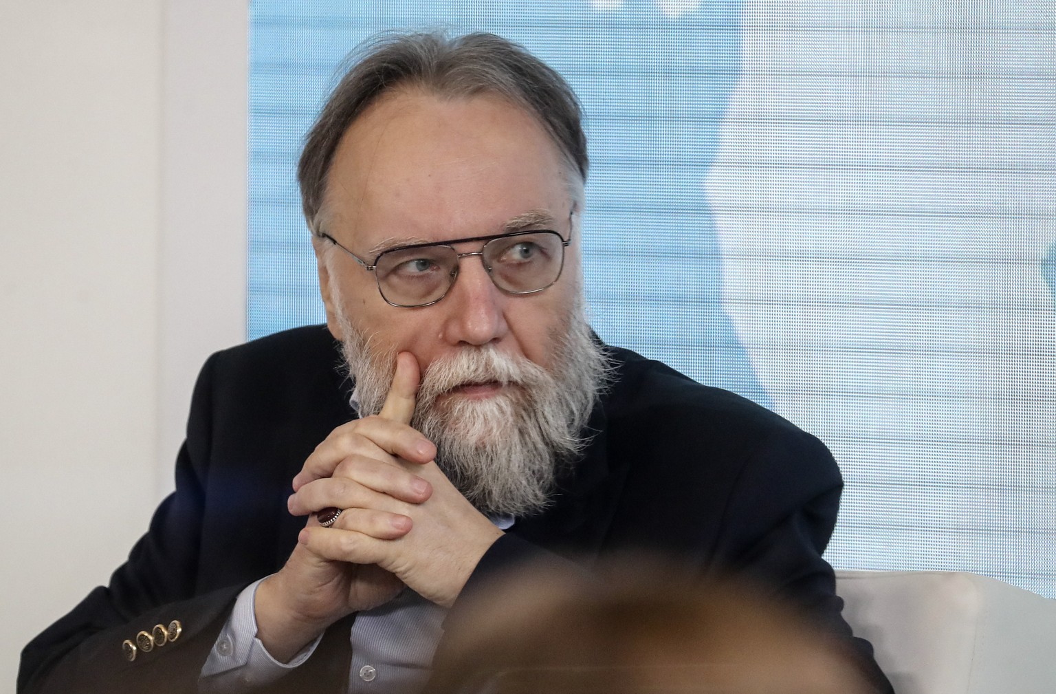 epa11395197 Russian far-right political philosopher Aleksandr Dugin attends the St. Petersburg International Economic Forum (SPIEF) in St. Petersburg, Russia, 07 June 2024. The 27th St.Petersburg Inte ...