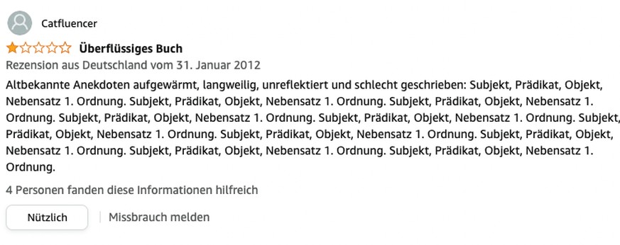 lustige 1 Sterne Bewertung