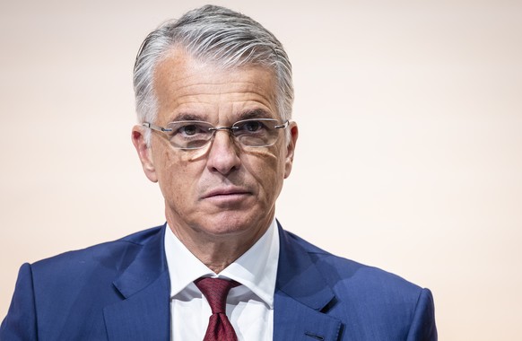 Newly appointed Group Chief Executive Officer of Swiss Bank UBS Sergio P. Ermotti attends news conference in Zurich, Switzerland on Wednesday, March 29, 2023. (KEYSTONE/Michael Buholzer)
