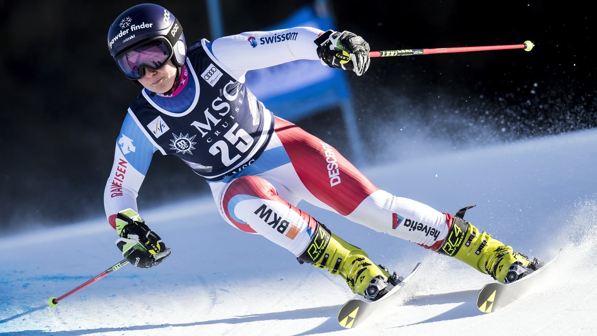 Simone Wild of Switzerland in action during the first run of the women's Giant-Slalom race at the Alpine Skiing FIS Ski World Cup in Lenzerheide, Switzerland, Saturday, January 27, 2018. (KEYSTON ...