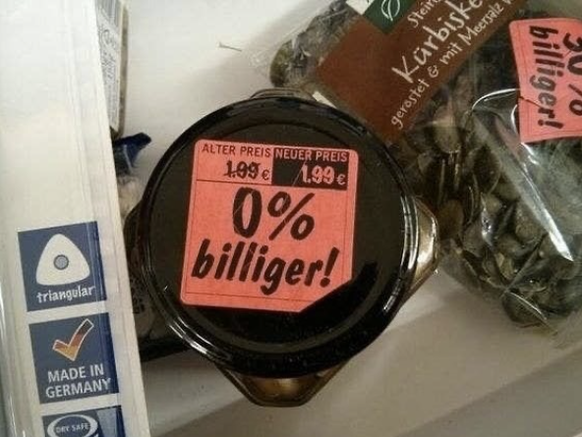 Die lustigsten Fails der Woche: 0% billiger.