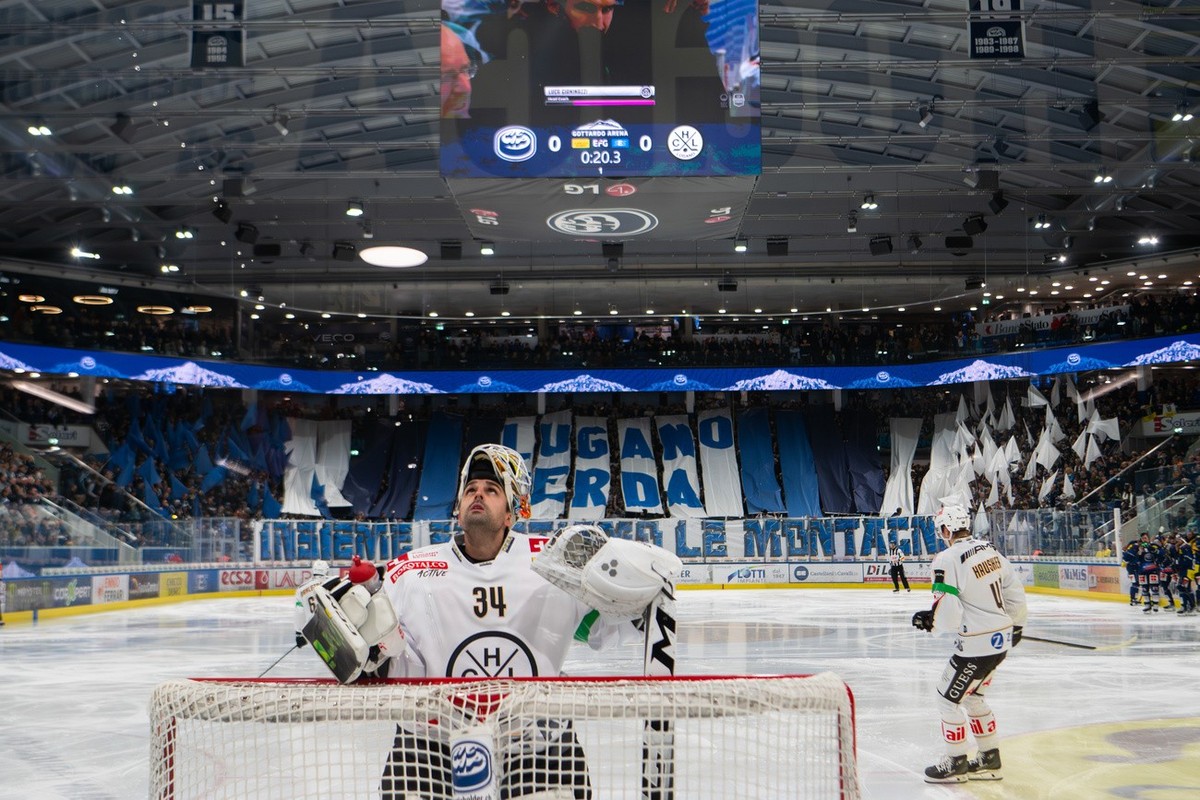Ambri?s Fans before the regular season match of National League Swiss Championship 2024/25 between HC Ambri Piotta and HC Lugano at the ice stadium Gottardo Arena in Ambri, Switzerland, Friday October ...