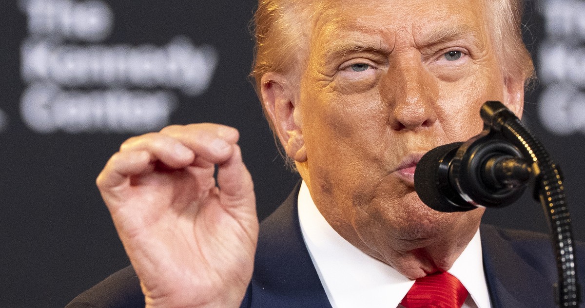 FILE - President Donald Trump speaks at the Kennedy Center, Wednesday, Aug. 13, 2025, in Washington. (AP Photo/Alex Brandon, File)
Donald Trump