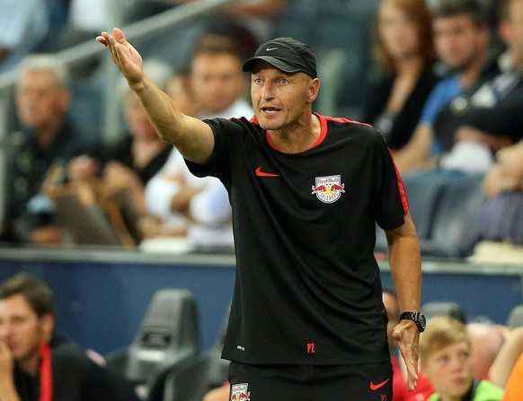 epa04901057 Coach Peter Zeidler (FC Red Bull Salzburg) during the UEFA Europa League playoff soccer match between FC Salzburg and FC Dinamo Minsk in Salzburg, Austria, 27 August 2015. EPA/KRUGFOTO