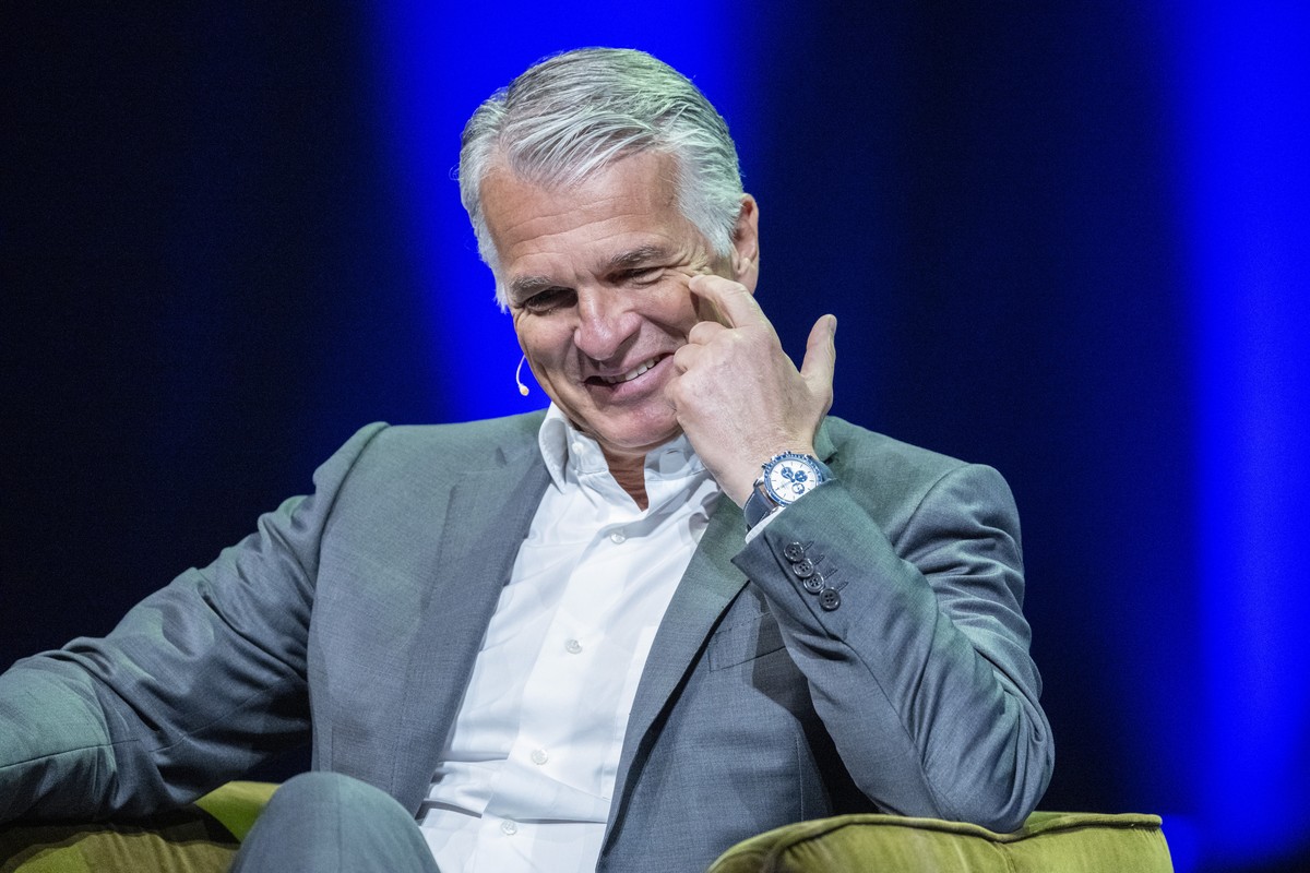 Der CEO der UBS, Sergio Ermotti anlaesslich des Swiss Media Forum vom Donnerstag, 23. Mai 2023 im KKL in Luzern. (KEYSTONE/Urs Flueeler)