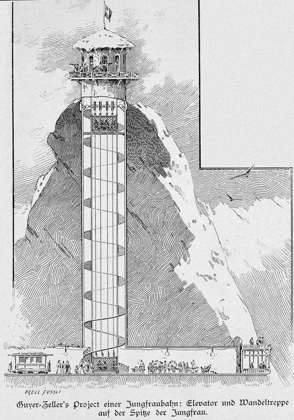 Dieser Schacht mit Treppen und Lift sollte die Besuchenden auf den Gipfel bringen.
https://www.jungfrau.ch/de-ch/jungfraujoch-top-of-europe/bau-der-jungfraubahn/