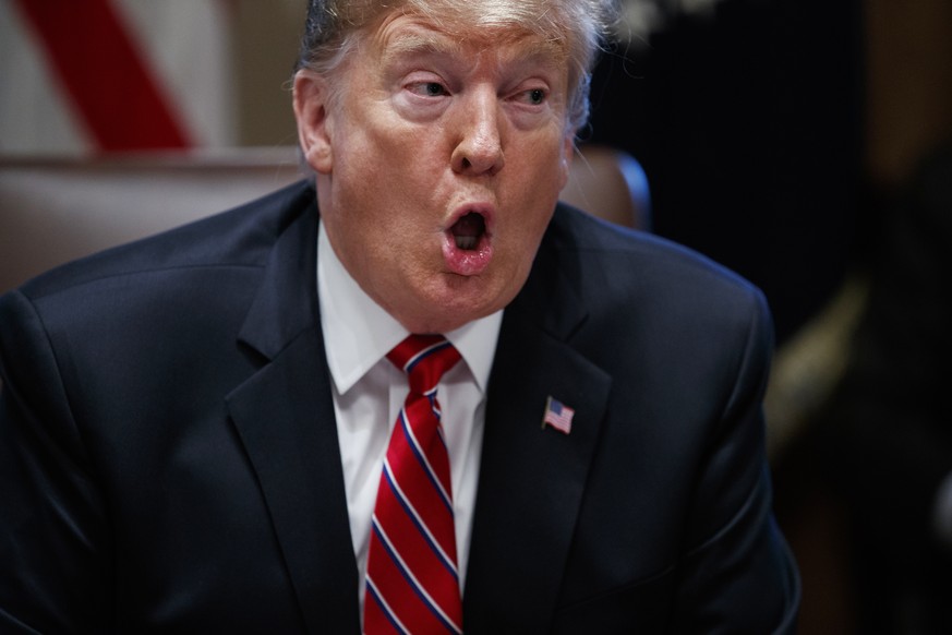 President Donald Trump speaks during a cabinet meeting at the White House, Tuesday, Feb. 12, 2019, in Washington. (AP Photo/ Evan Vucci)