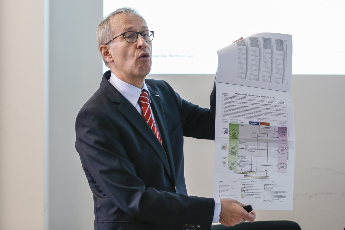 Michael Ambühl stellt das Tessiner Modell vor.