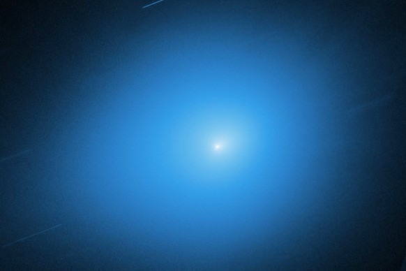 This image, provided by NASA, shows the interstellar comet 3I/Atlas captured by the Hubble Space Telescope on Nov. 30, 2025, about 178 million miles (286 million kilometers) from Earth. (NASA, ESA, ST ...