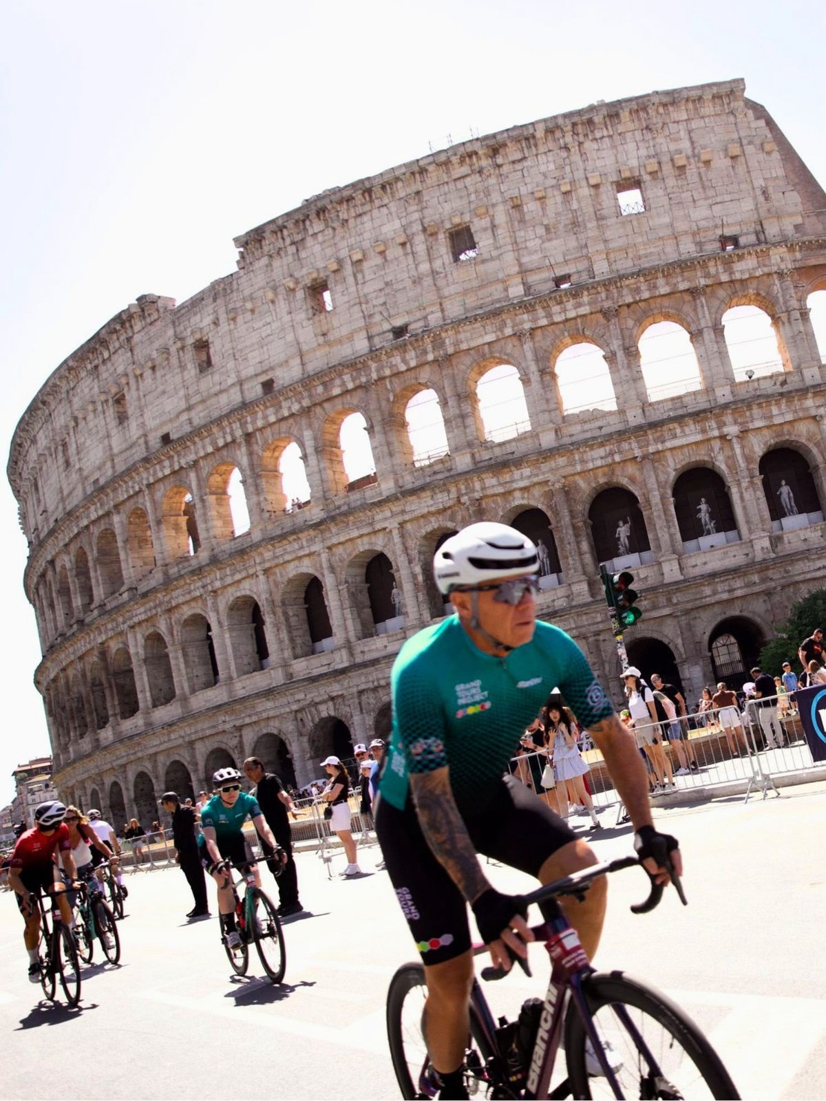 Le groupe «Grand Tours Project» à l'arrivée du Giro à Rome.