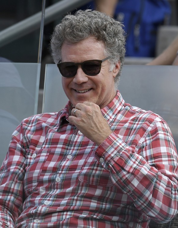 Actor Will Ferrell watches a match during the BNP Paribas Open tennis tournament Wednesday, March 14, 2018, in Indian Wells, Calif. (AP Photo/Mark J. Terrill)