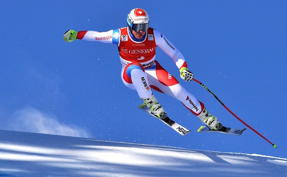 epa05733814 Beat Feuz of Switzerland in action during the men&#039;s Super-G race of the FIS Alpine Skiing World Cup event in Kitzbuehel, Austria, 20 January 2017. EPA/CHRISTIAN BRUNA