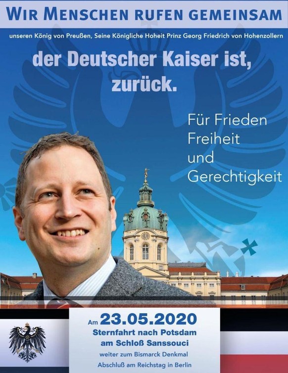 Rückruf: Am 23. Mai sollte der Ururenkel des letzten Deutschen Kaisers auf den Thron gerufen werden. Der Ruf war nicht sehr laut vernehmbar, kaum jemand erschien.