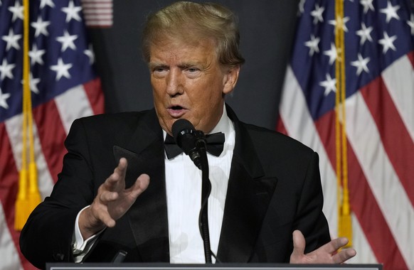 FILE - Former President Donald Trump speaks at Mar-a-Lago Friday, Nov. 18, 2022 in Palm Beach, Fla. The Supreme Court has cleared the way for the handover of former President Donald Trump&#039;s tax r ...