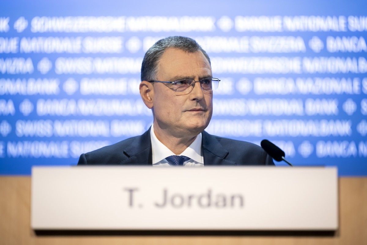 epa11301876 Swiss National Bank's (SNB) Chairman of the Governing Board Thomas Jordan looks on during the 116th Ordinary General Meeting of Shareholders of the Swiss National Bank (SNB), at Bern, ...