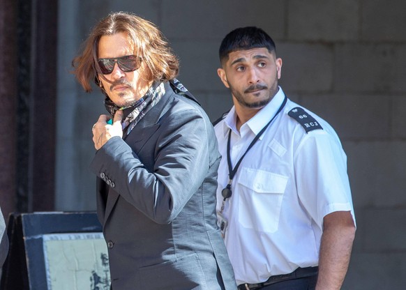 20/07/2020. London, United Kingdom. Actor, Johnny Depp, arrives at the High Court in his case against News Group Newspapers. Johnny Depp Libel case. High Court, London.
