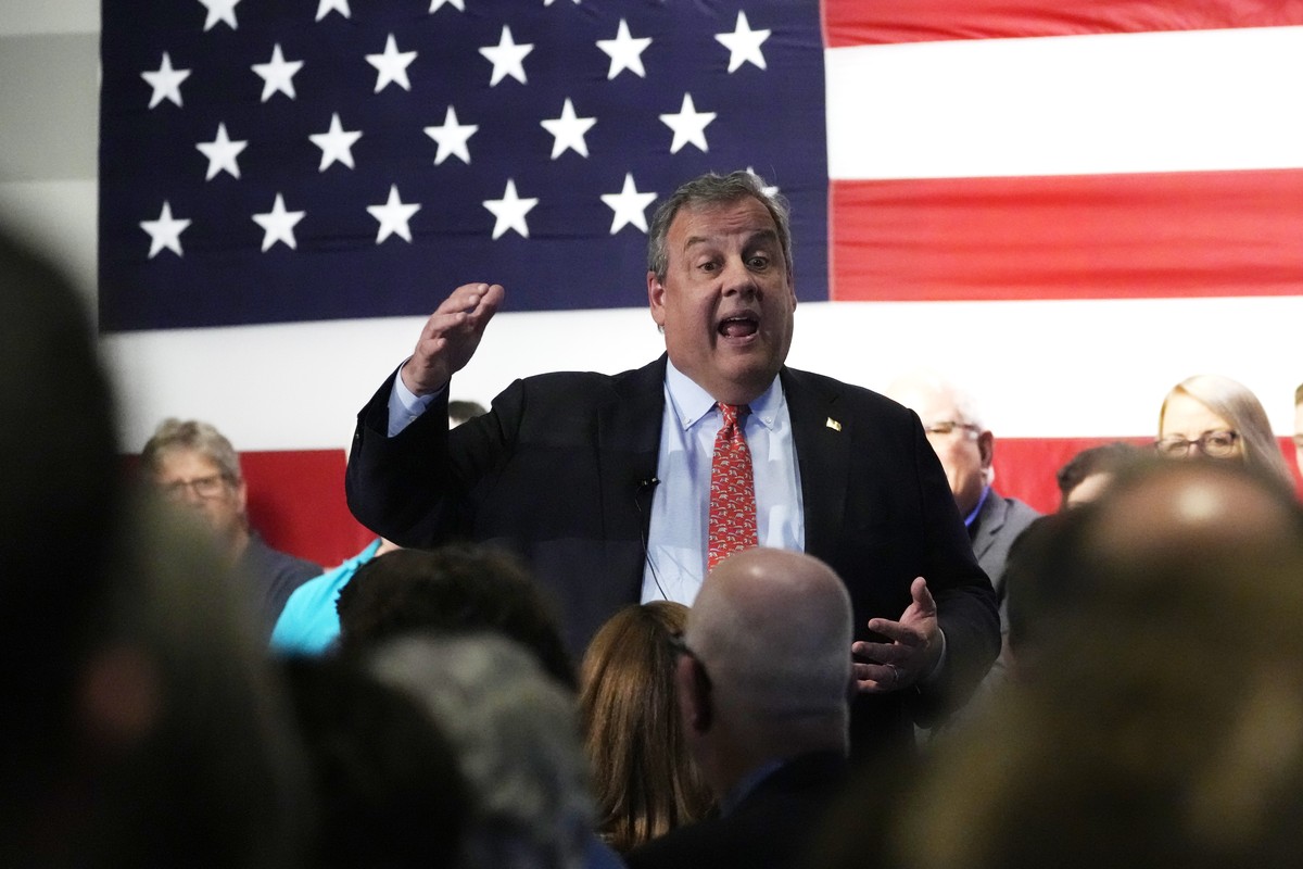 Republican Presidential candidate former, New Jersey Gov. Chris Christie addresses a gathering, Tuesday, June 6, 2023, in Manchester, N.H. Christie filed paperwork Tuesday formally launching his bid f ...