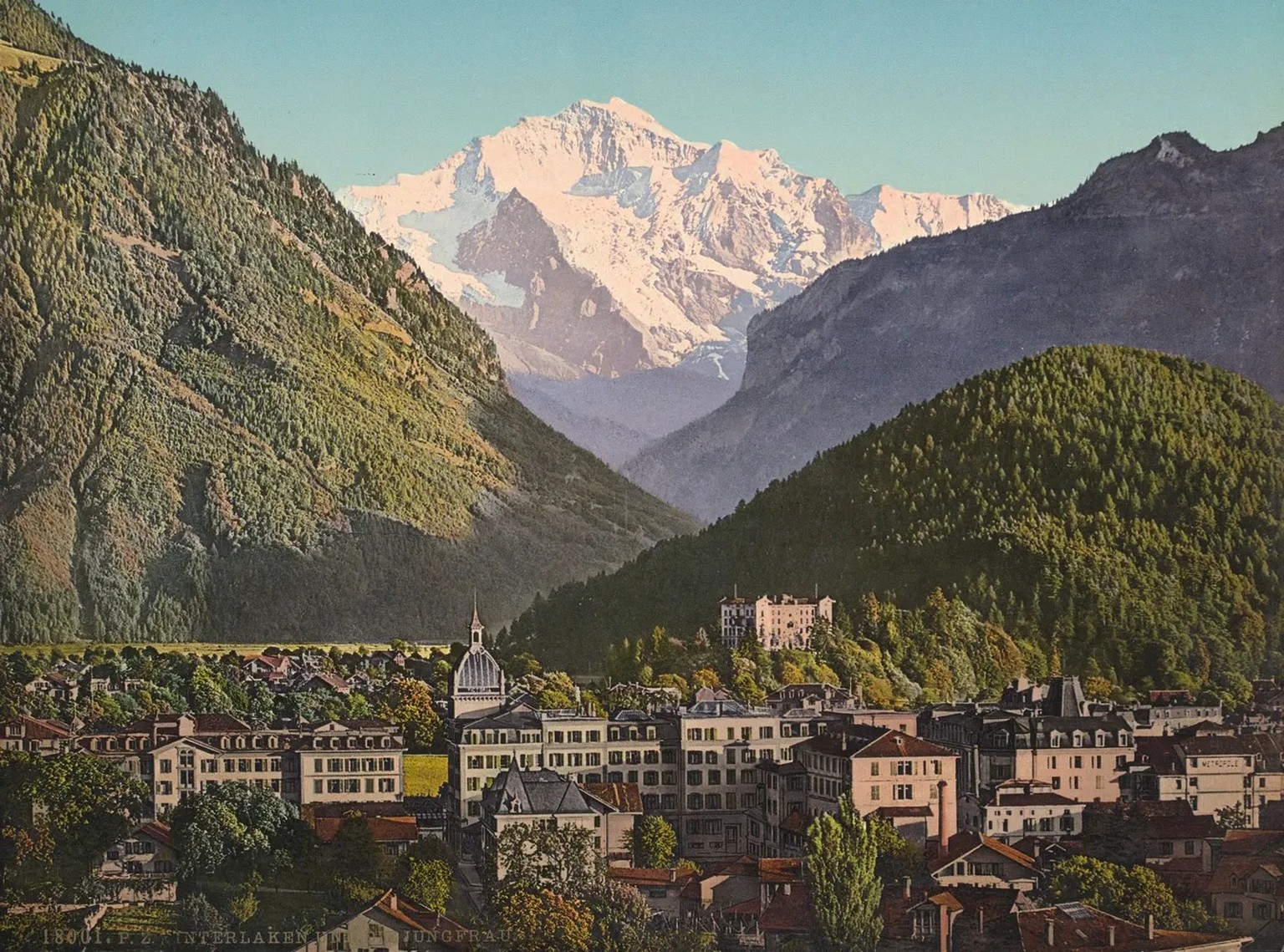 Blick auf die Jungfrau. Fotodruck um 1900.