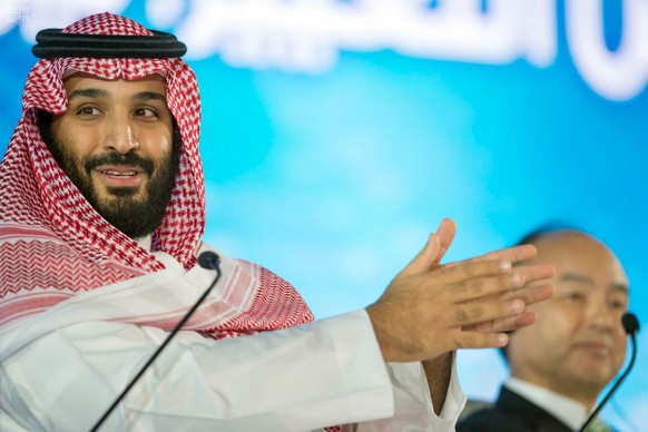 FILE - In this Tuesday, Oct. 24, 2017, file photo released by the state-run Saudi Press Agency, Saudi Crown Prince Mohammed bin Salman speaks at the opening ceremony of Future Investment Initiative Co ...