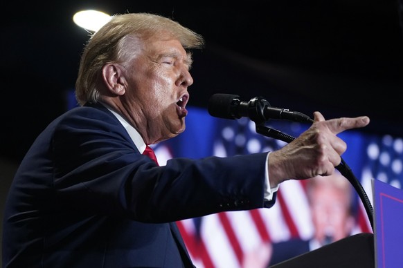Republican presidential candidate former President Donald Trump speaks at a campaign rally Saturday, March 2, 2024, in Richmond, Va. (AP Photo/Steve Helber)
Donald Trump